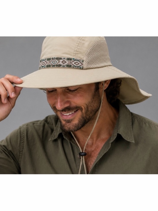 Sunday Afternoons Other - SUNDAY AFTERNOONS • Beige/Khaki Wide-Brim Adventure Sun Hat with Chin Cord, L/XL